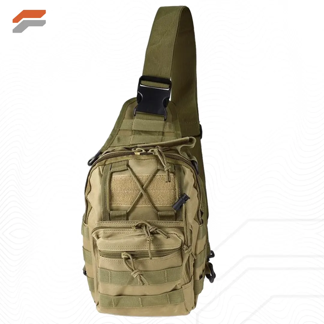 Unisex Sling Shoulder Bag MOLLE Outdoor Daypack with Adjustable Strap