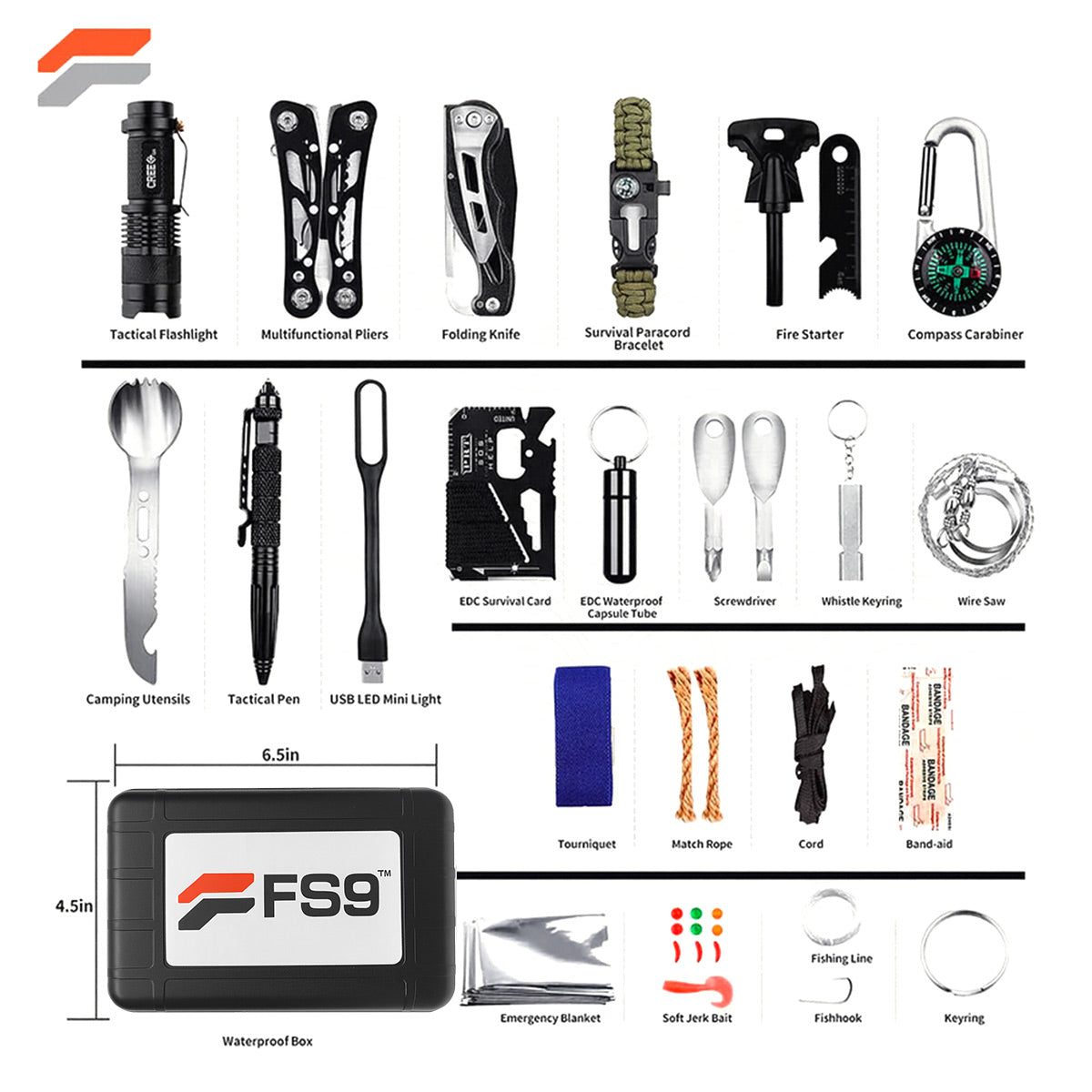 60-in-1 Tactical Emergency Kit | Bug Out Kit | 72-Hour Survival