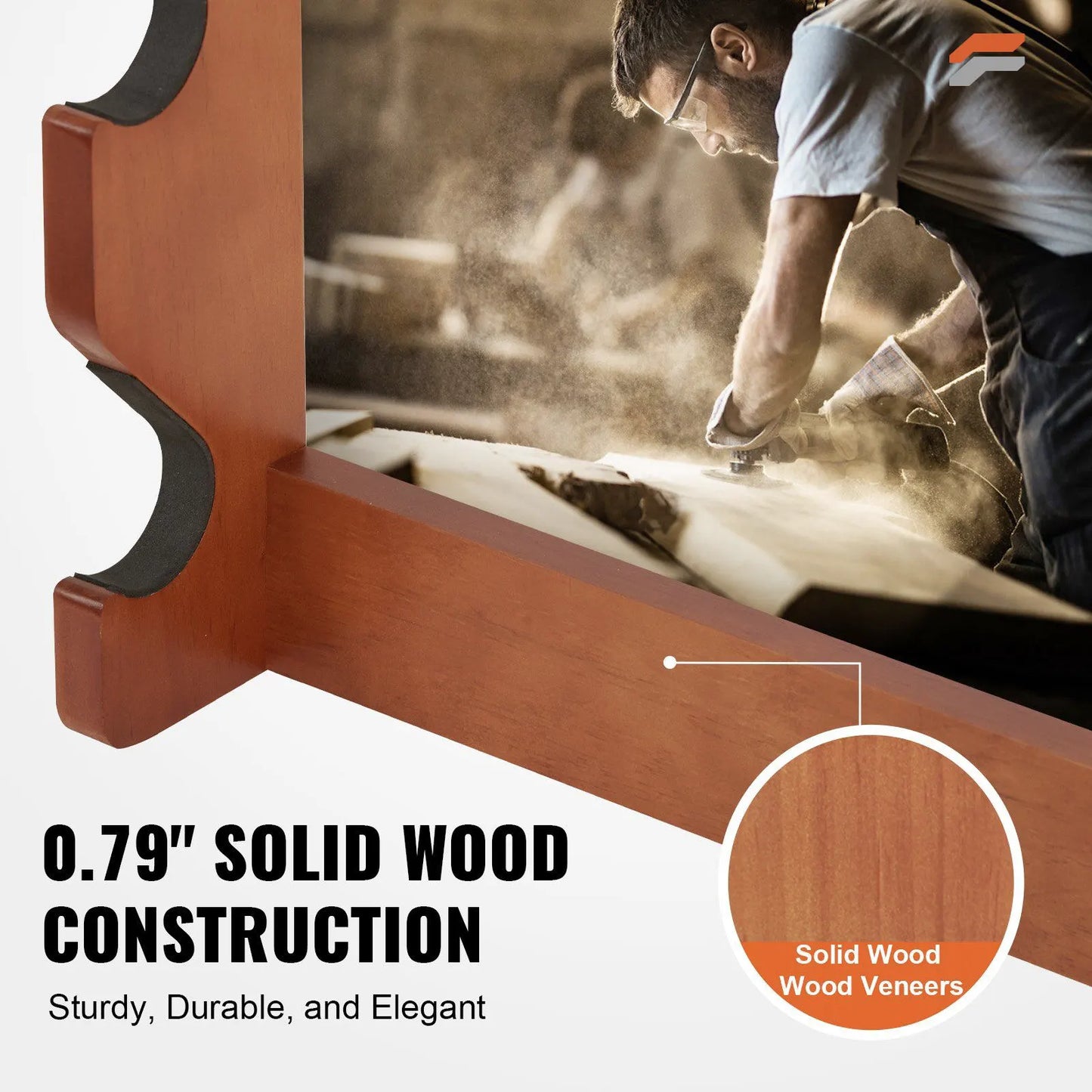 Wooden Wall-Mounted Gun Rack for 5 Rifles & Shotguns – Heavy Duty Display with Soft Padding